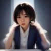 南南本子主编林晓南的头像，女性，短发，戴眼镜，表情专注自信，背景为书架